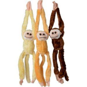 Plush Natural Colored Hanging Monkeys  |   Stuffed Animals