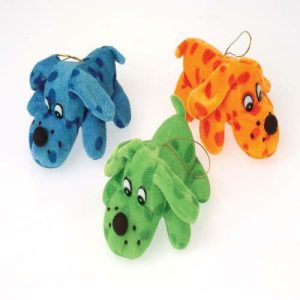 Plush Polka Dot Lay Down Dogs  |   Stuffed Animals