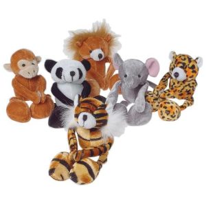 Plush Wild Animals With Floppy Legs And Velcro Hands  |   Stuffed Animals