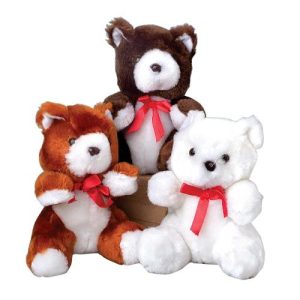 Stuffed Teddy Bears With Red Ribbons  |   Stuffed Animals